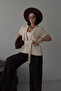 Gold Buttoned Mercerized Vest with Tassel and Belt Detail 5207 - 4