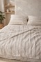 100% Cotton Muslin Duvet Cover Set Single Size Beige with Elastic-Free Flat Sheet 160X220 cm - 7