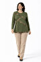 Women's Middle Age and Above Laser Print Patterned Mother Combed Cotton Blouse 30581 - 5