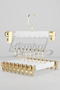 Business Class a Quality 3 Pieces Gold Hook Laminated Wooden Clothes Hanger with Pegs for Pants and Skirts - 3