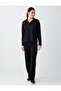 Black Elastic Waist Regular Waist Regular Leg Knitted Trousers