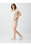 Stone Comfortable Cut High Waist Elastic Waist Knitted Mini Skirt - 2