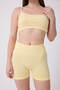 Women's Backless Sports Bustier & High Waist Gathering Shorts Leggings Set - 5
