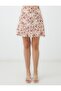 Pink Regular Waist Floral Patterned Mini Woven Skirt - 5