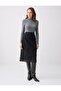 Black Regular Waist Lace Detailed Woven Midi Skirt