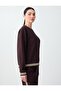 Acı Kahve Crew Neck Long Sleeve Knitted Blouse with Stripe Detail - 3