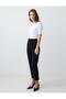 Black High Waist Regular Leg Denim Trousers - 3