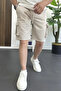 Men's Elastic Waist Pocket Shorts Cream Edw388 - 2