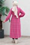 Buttoned Cashmere Coat Pink 19600 - 5