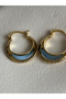 Zircon Stone Green Blue Hoop Earrings (2.6 cm) - 3