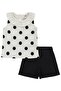 6-18 Months Set with Points Printed Shorts - Ecru - 4