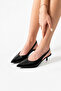Mocha Pointed Toe Short Heeled Women's Shoes - 3