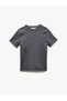 Cotton Stitching Detailed Crew Neck Short Sleeve T-Shirt - 3
