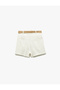 Viscose Fabric Straw Belt Detailed Pocket High Waist Mini Shorts - 5