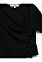 Slim Fit Gathered Tie Detailed Short Sleeve Square Neck Ribbed Crop T-Shirt - 5