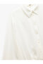 Buttoned Long Sleeve Classic Collar Crepe Shirt - 6