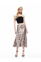 Snake Skin Patterned Comfortable Fit Midi Skirt - 2
