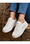 Women's White Gold Seasonal Sneaker Shoes - 6