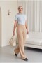 Ribbed Knitwear Trousers -Mink