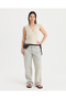 Cream Ecoro™ Front Twist Sleeveless Twist Blouse - 6