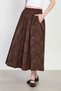 Women's floral embroidered long voile skirt - bitter brown - 5