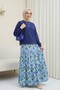 Floral Patterned Belted Double Suit