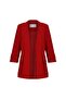 Women's Red Shawl Collar Belted Blazer Jacket – Comfortable Fit, Four Seasons Woven Fabric - 5
