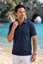 Men's Shirt Collar Corn Cotton Short Sleeve Buttoned Kagi Marine T-Shirt Classic Pattern - 5310