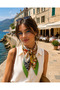 Nil Scarf Green Figure 70*70 cm Foulard Scarf