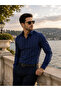 Men's Slim Fit Lycra Pocketless Striped Patterned Men's Shirt - 2