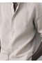 Beige Color Long Sleeve Linen Shirt - 4