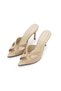 Serena Skin Color Genuine Leather Women's Heeled Slippers - 8