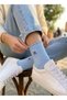 Women's Embroidery Detailed Cotton College Socks – Anti-Sweat, Comfortable, Daily Basic