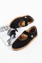 Olyra Women's Velcro Soft Genuine Leather Ballerinas Black Suede - 5