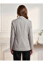 Women's Gray Striped Button-Detail Blazer Jacket - 5