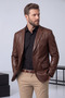 Derije Diego Genuine Leather Brown Men's Blazer Jacket