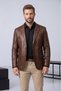 Derije Diego Genuine Leather Brown Men's Blazer Jacket - 3