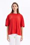 Crew Neck Oversize Women's Open Back T-Shirt