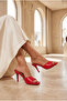 Vega Luce Women's Thin Heeled Slippers 0012712 Red Skin - 3