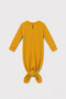 Mustard Baby Sleeping Bag with Tie Detail and Hat - 2