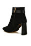 Women Chain Belt Detail Ankle Boots in Black - 3