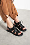 Black Women's Sandals Stringed Bodrum Style Sandals Ergonomic Comfortable Style - 2