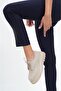 Beige Genuine Leather - Thick Soled Women's Casual Shoes Trc-216774