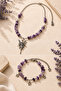 Amethyst Y2k Fairycore Natural Stone Necklace And Bracelet Set - 2