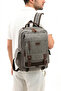 Eba-6235 Canvas (Cotton) Backpack with Laptop Compartment Camping Travel School Bag Gray - 4