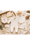 Cream Color 8 Piece Newborn Hospital Release Baby Set 100% Cotton - 5