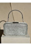 Handmade Craftsmanship Complete Crystal Stone Silver Gray Lame Color Women's Evening Dress Bag - 3
