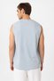 Baby Blue Relaxed Fit Men's Sleeveless T-Shirt - 4