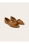 Genuine Leather Knitted Detailed Casual Women's Ballerinas - 3