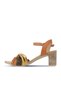 Yellow Multi Leather Women's Heeled Sandals 01Wn1520 - 4